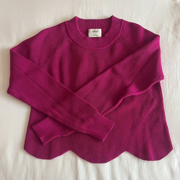 Fuchsia Pink Wilfred/Aritzia Sweater, Size Small - Picture 1 of 5